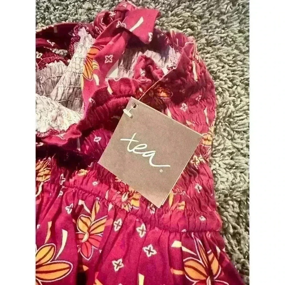 NWT Girls Pink Summer Flower Tea Collection Romper Size 5 - Picture 4 of 4